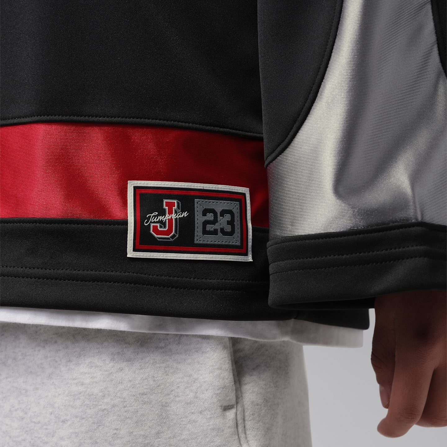 Мужской топ Jordan Brooklyn Hockey Jersey, цвет: Чёрный / Красный — фото 4