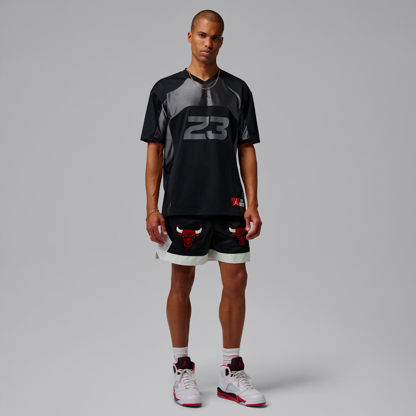 Мужской топ Jordan Flight Jersey Top, цвет: Чёрный / Железный серый — фото 7