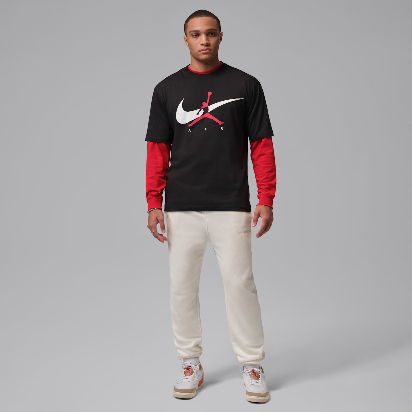 Мужская футболка Jordan Brooklyn Jumpman, цвет: Чёрный / Белый — фото 4