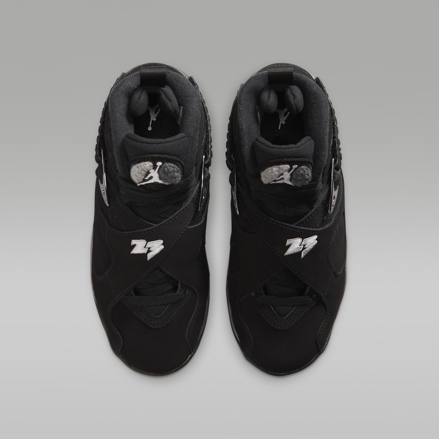 Детские кроссовки Air Jordan 8 Retro "Chrome", цвет: Чёрный / Графитовый — фото 4