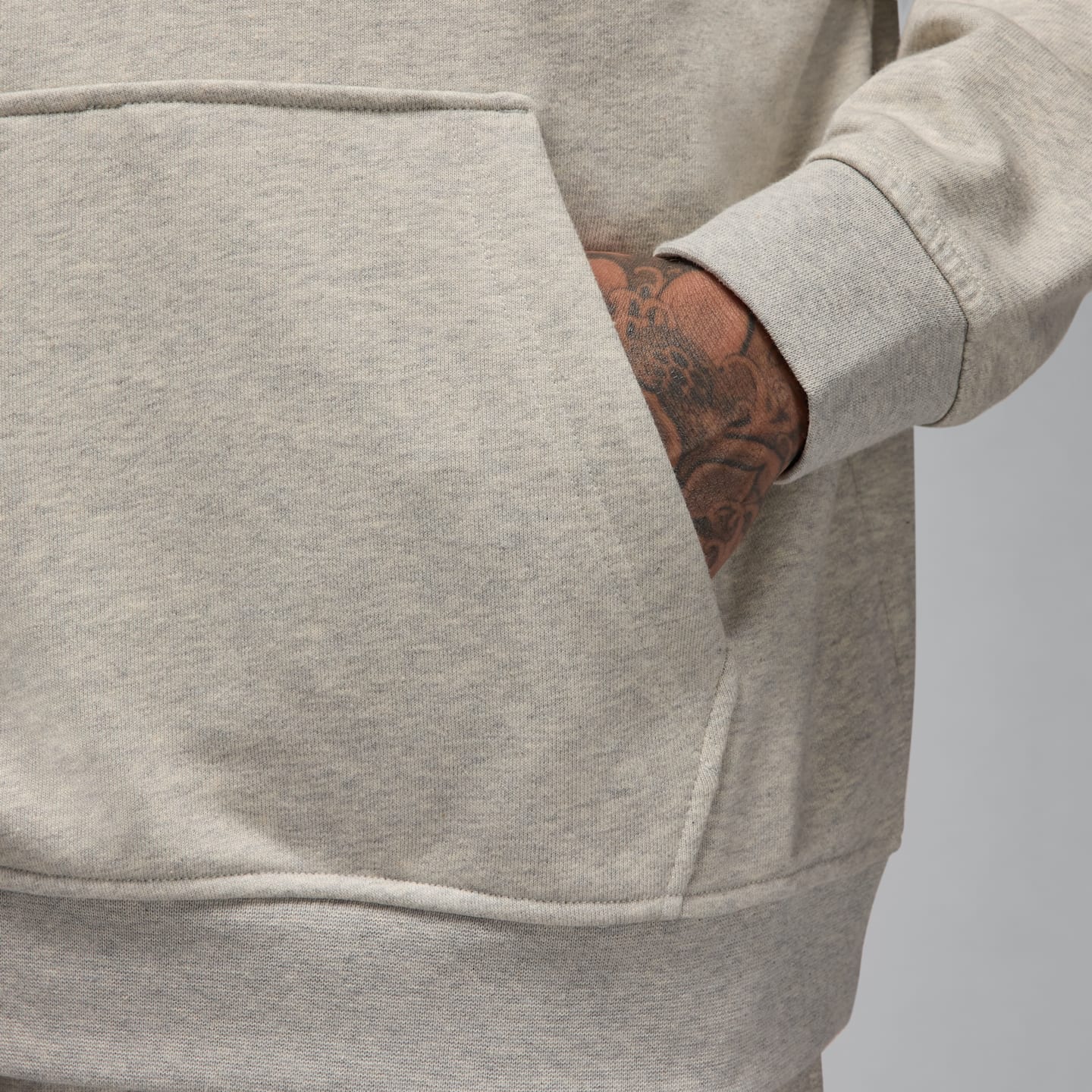 Мужское худи Jordan Sport Crossover Dri-FIT, цвет: Серый меланжевый / Белый — фото 4