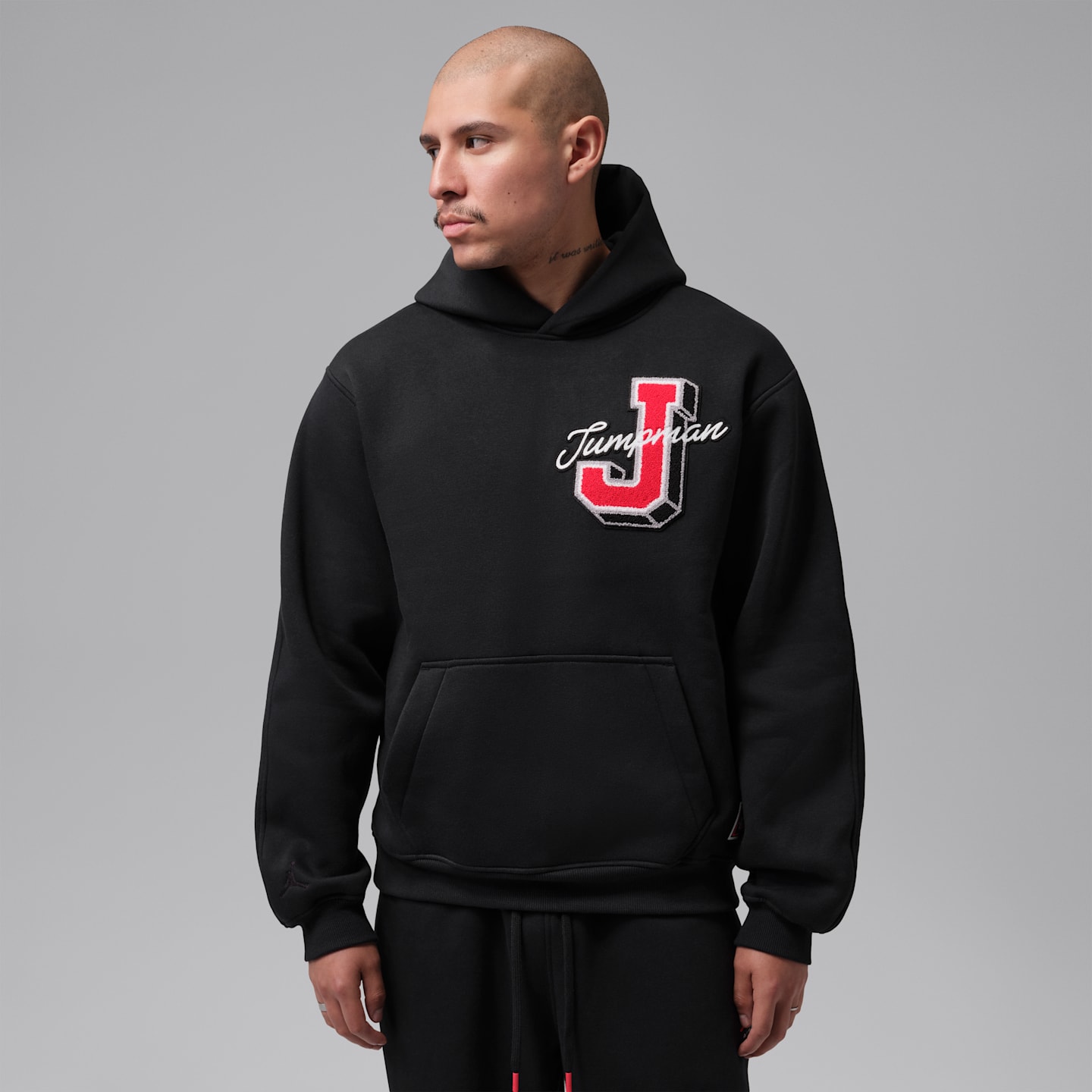 Мужское худи Jordan Brooklyn Statement, цвет: Чёрный / Красный — фото 1