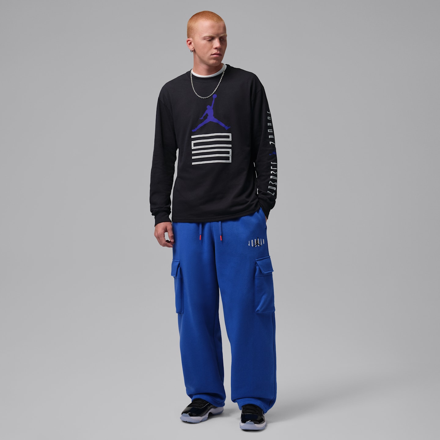 Мужская футболка Jordan Long-Sleeve T-Shirt, цвет: Чёрный — фото 6