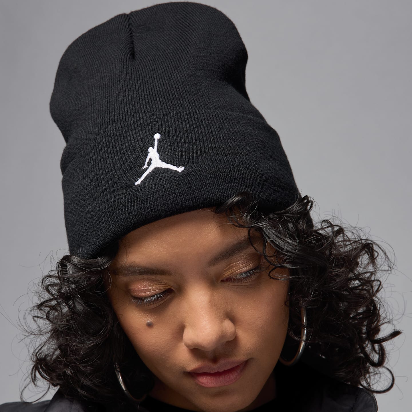Мужская шапка Jordan Peak Satin-Lined Beanie, цвет: Чёрный / Белый — фото 4