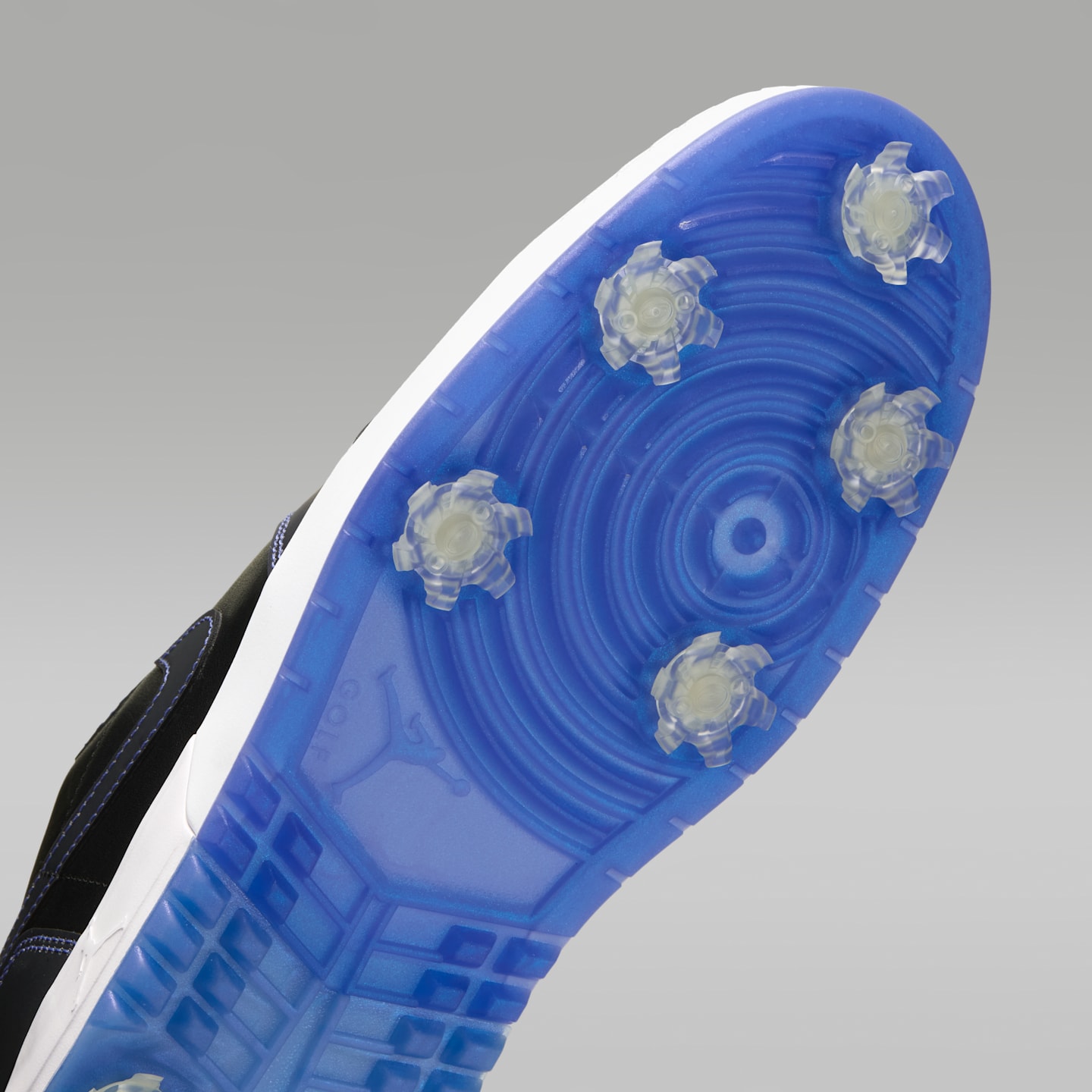 Мужские кроссовки Air Jordan 1 Low G Spiked "Space Jam" Golf Shoes, цвет: Чёрный / Разноцветный — фото 7