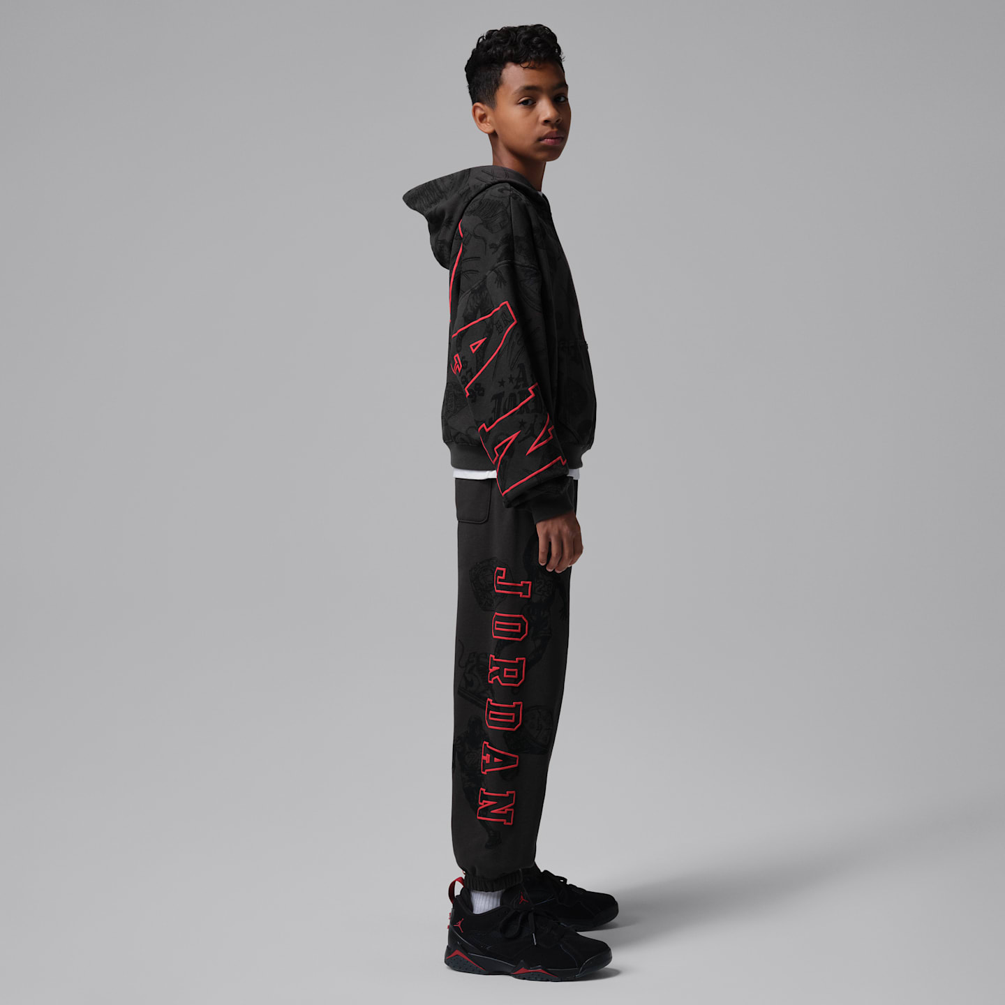 Детские брюки Jordan Brooklyn Fireside Fleece, цвет: Почти чёрный — фото 7