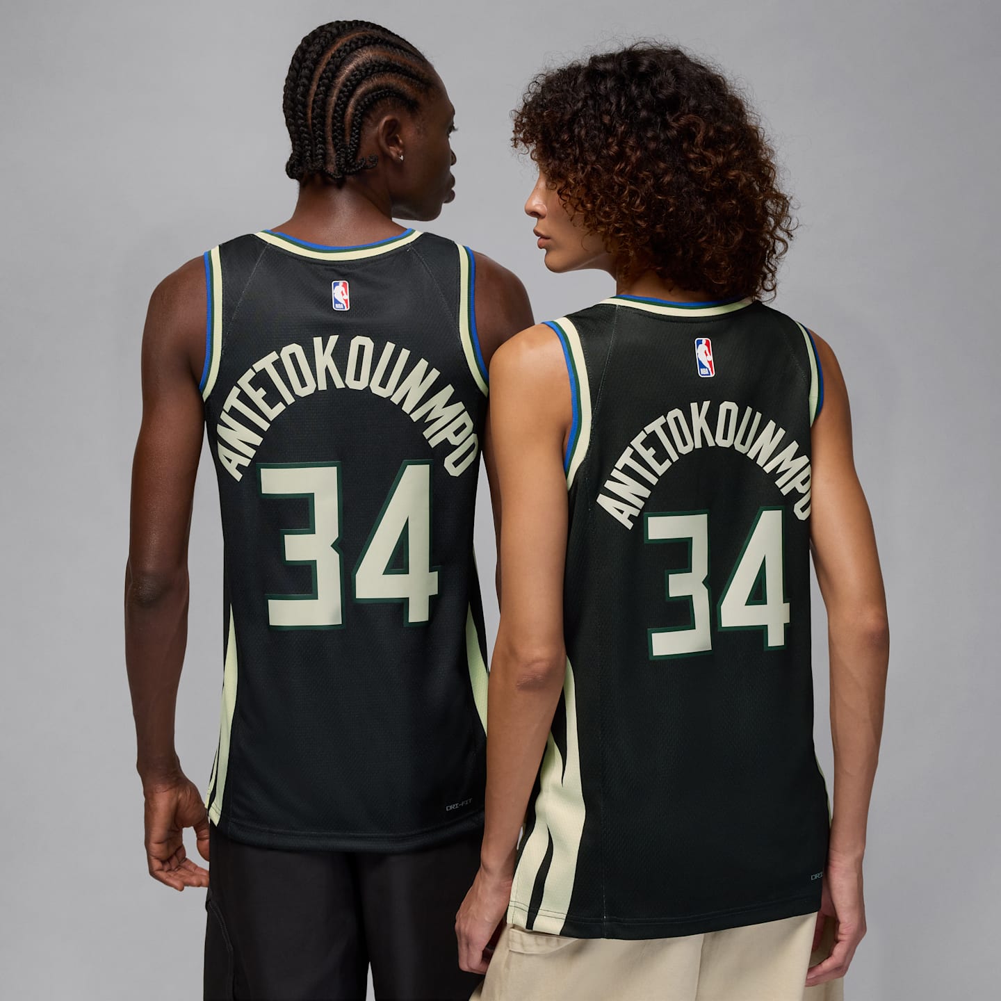 Мужской топ Jordan Milwaukee Bucks Statement Edition Dri-FIT NBA Swingman Jersey, цвет: Чёрный — фото 2