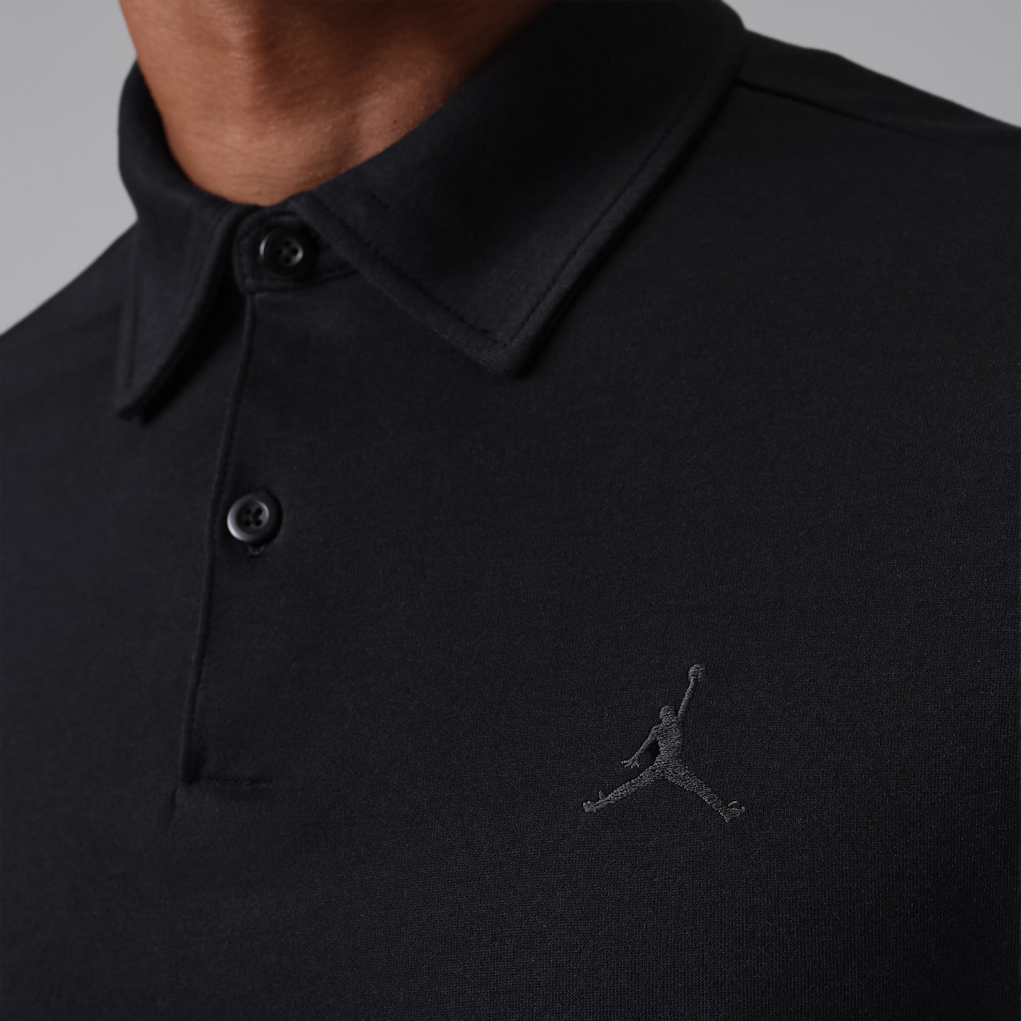 Мужская рубашка-поло для гольфа Jordan Sport Dri-FIT с длинным рукавом, цвет: Чёрный / Тёмный теневой — фото 4