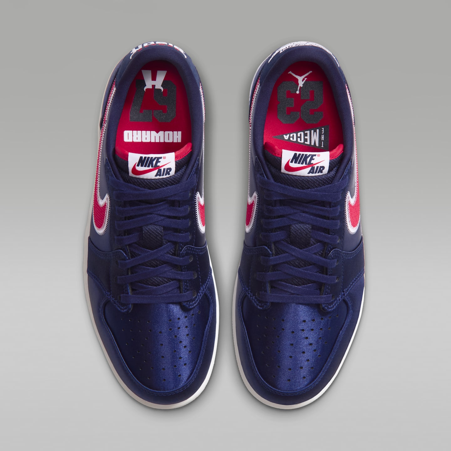 Мужские кроссовки Air Jordan 1 Retro Low OG "Howard" Shoes, цвет: Тёмно-синий / Белый — фото 4