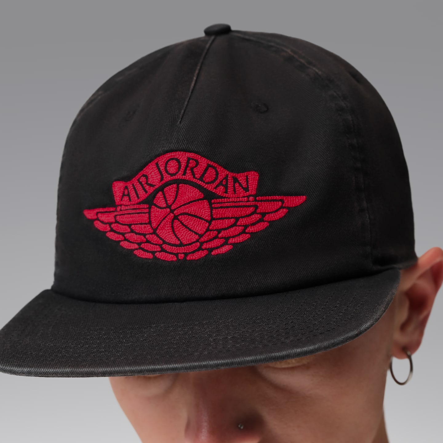 Кепка Jordan Pro Unstructured Wings, цвет: Чёрный / Красный — фото 4