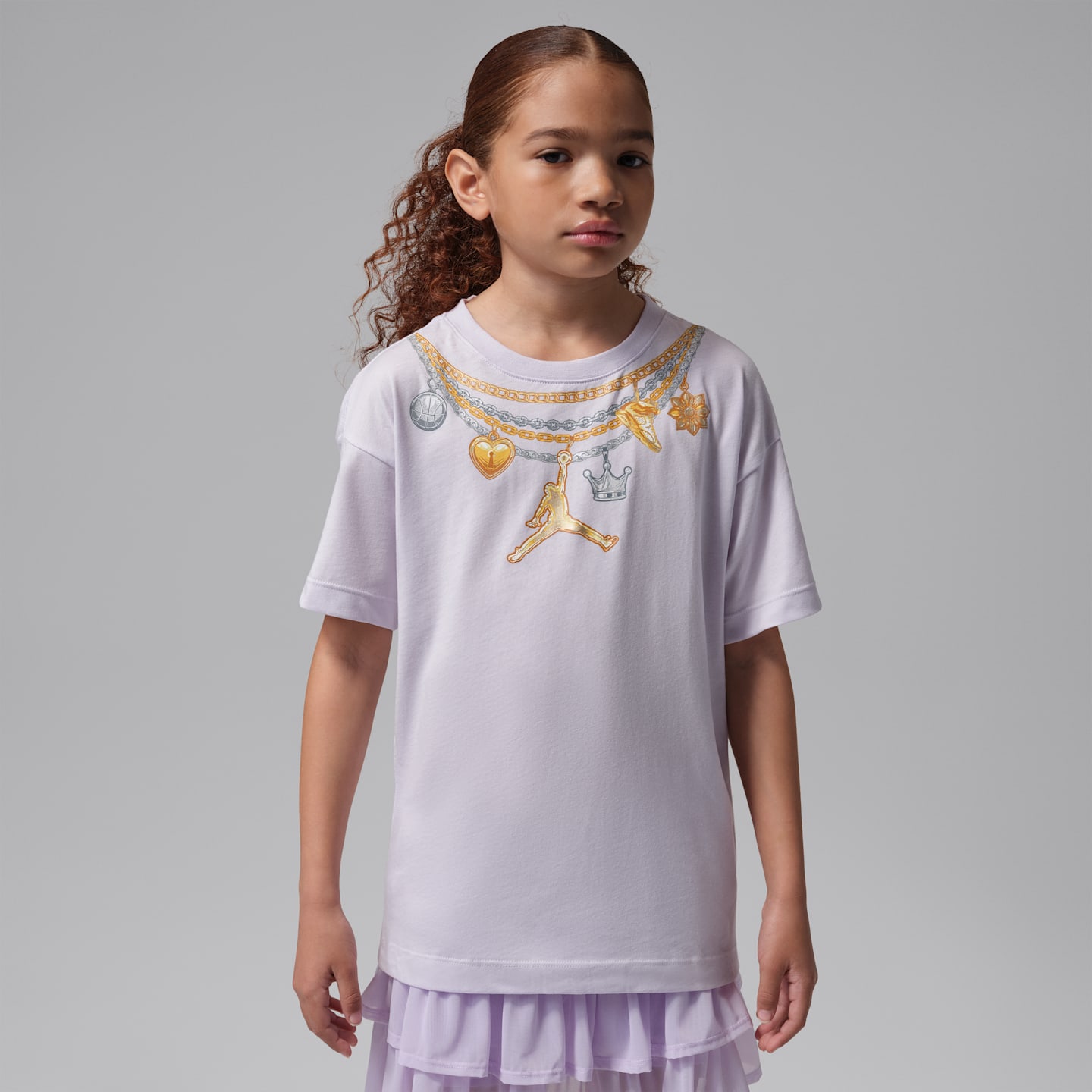 Детская футболка Jordan Charm Necklace, цвет: Виноградный — фото 1