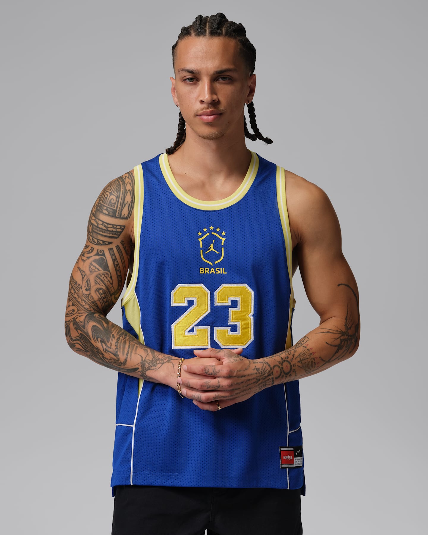 Мужской топ Jordan Essentials Mesh Jersey, цвет: Королевский синий — фото 8