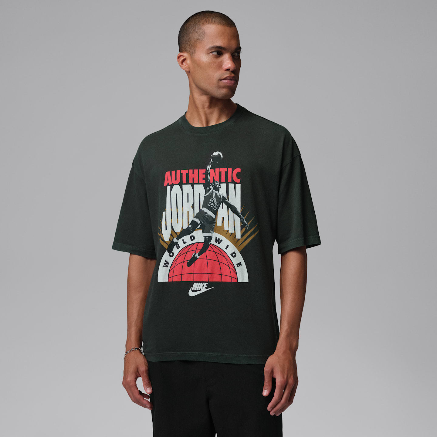 Мужская футболка Jordan Reissue оверсайз, цвет: Почти чёрный — фото 1