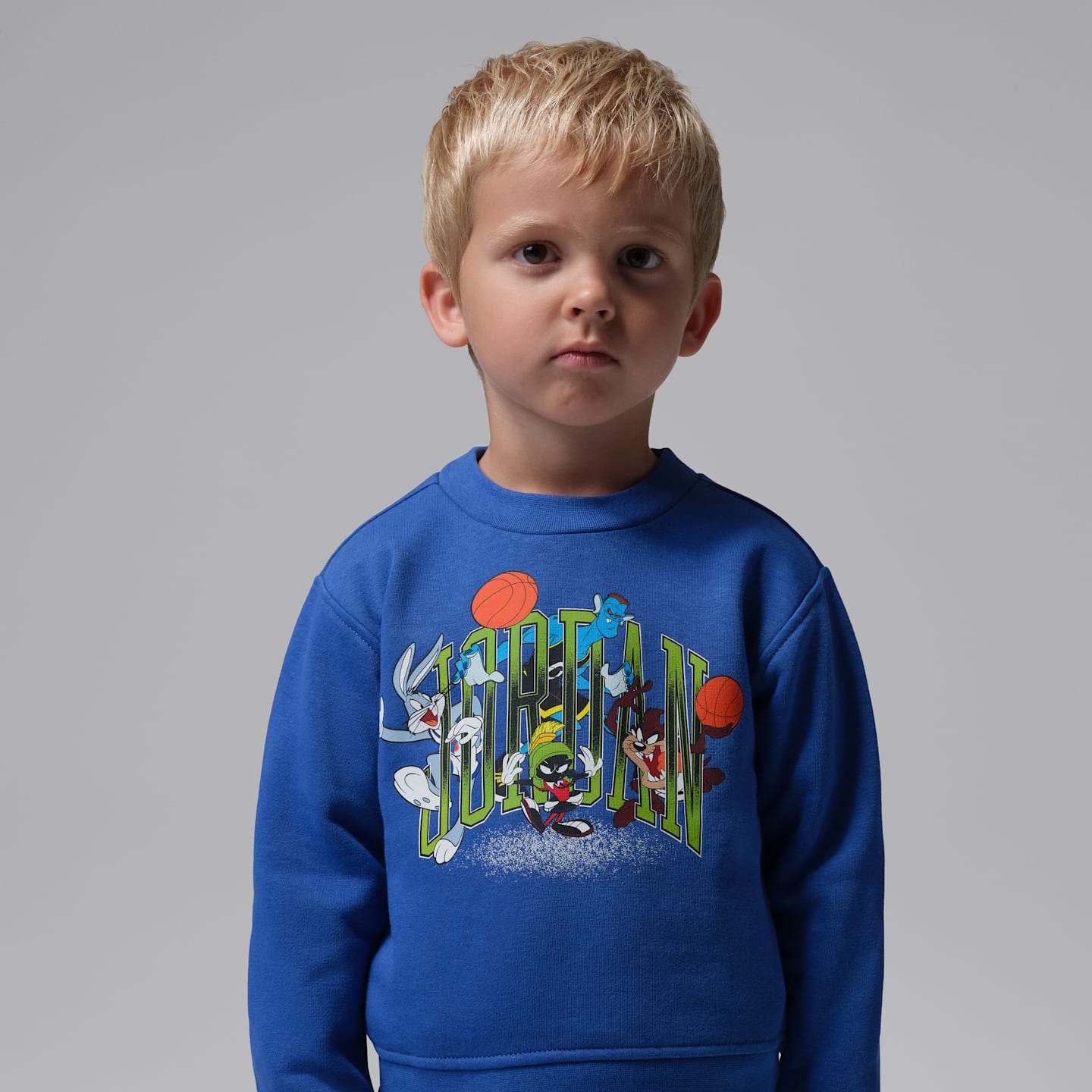 Комплект Jordan Space Jam 30 2-Piece Arched Crew Top Set для малышей, цвет: Королевский синий — фото 3