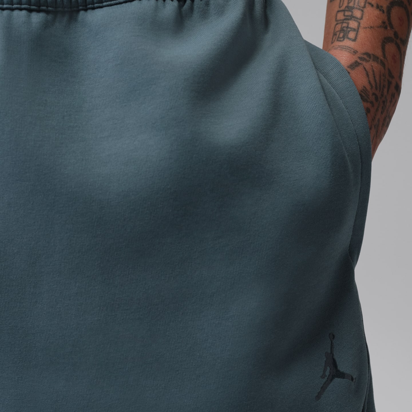 Мужские шорты Jordan Sport Hoop Fleece, цвет: Пепельный зелёный / Прозрачный — фото 5