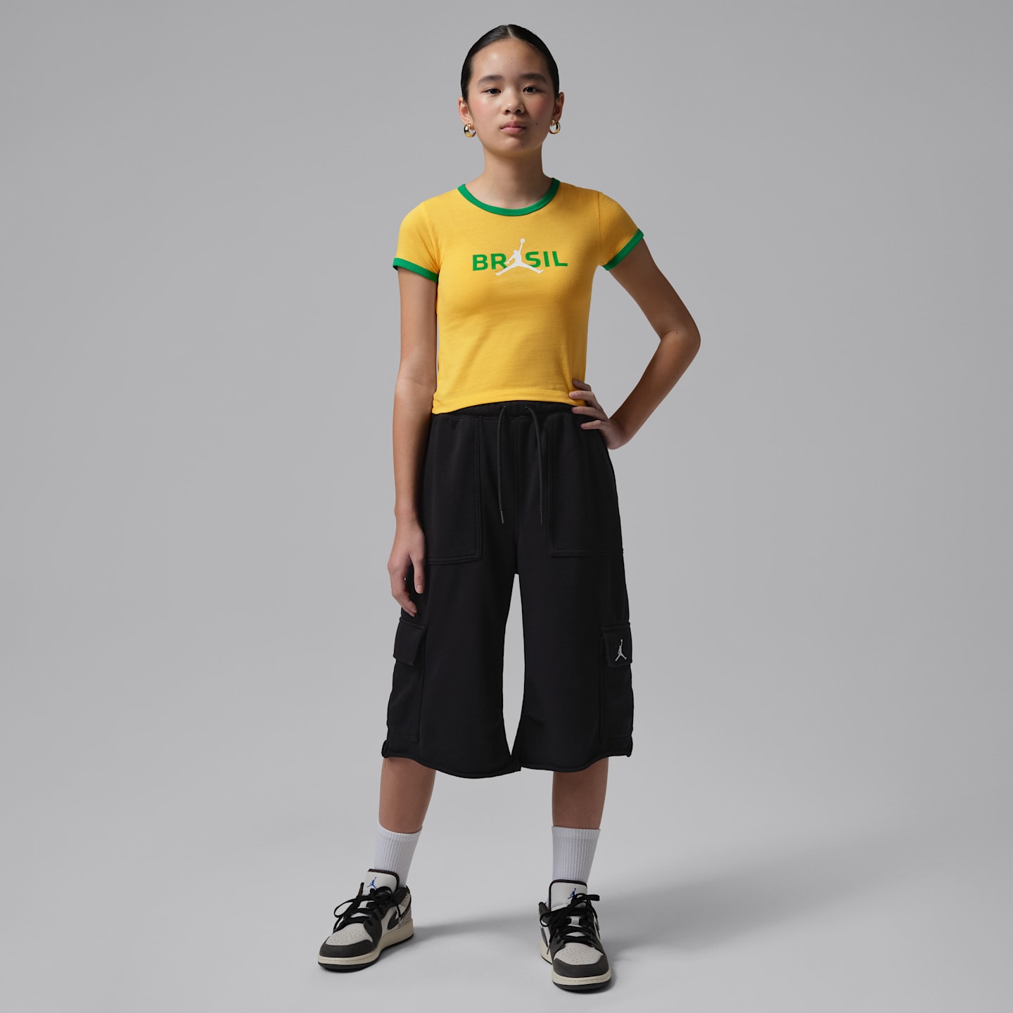 Детская футболка Jordan Retro с принтом, цвет: Жёлтый / Зелёный — фото 5