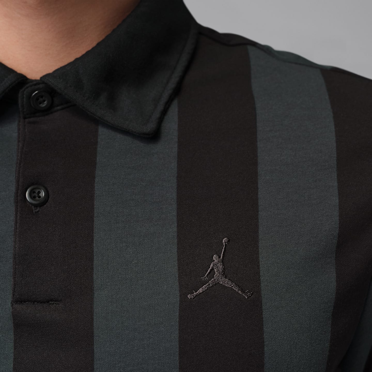 Мужское поло Jordan Sport Dri-FIT Printed Golf Polo, цвет: Чёрный / Почти чёрный — фото 4