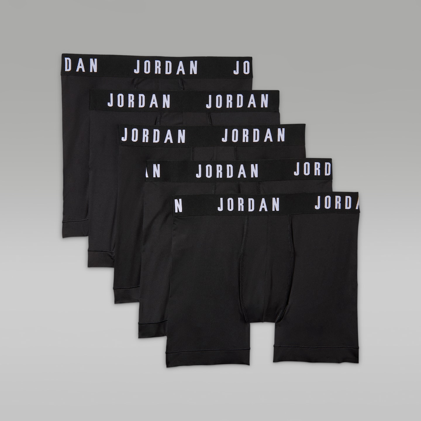Мужские трусы-боксеры Jordan Dri-FIT из полиэстера, набор из 5 шт, цвет: Чёрный — фото 5