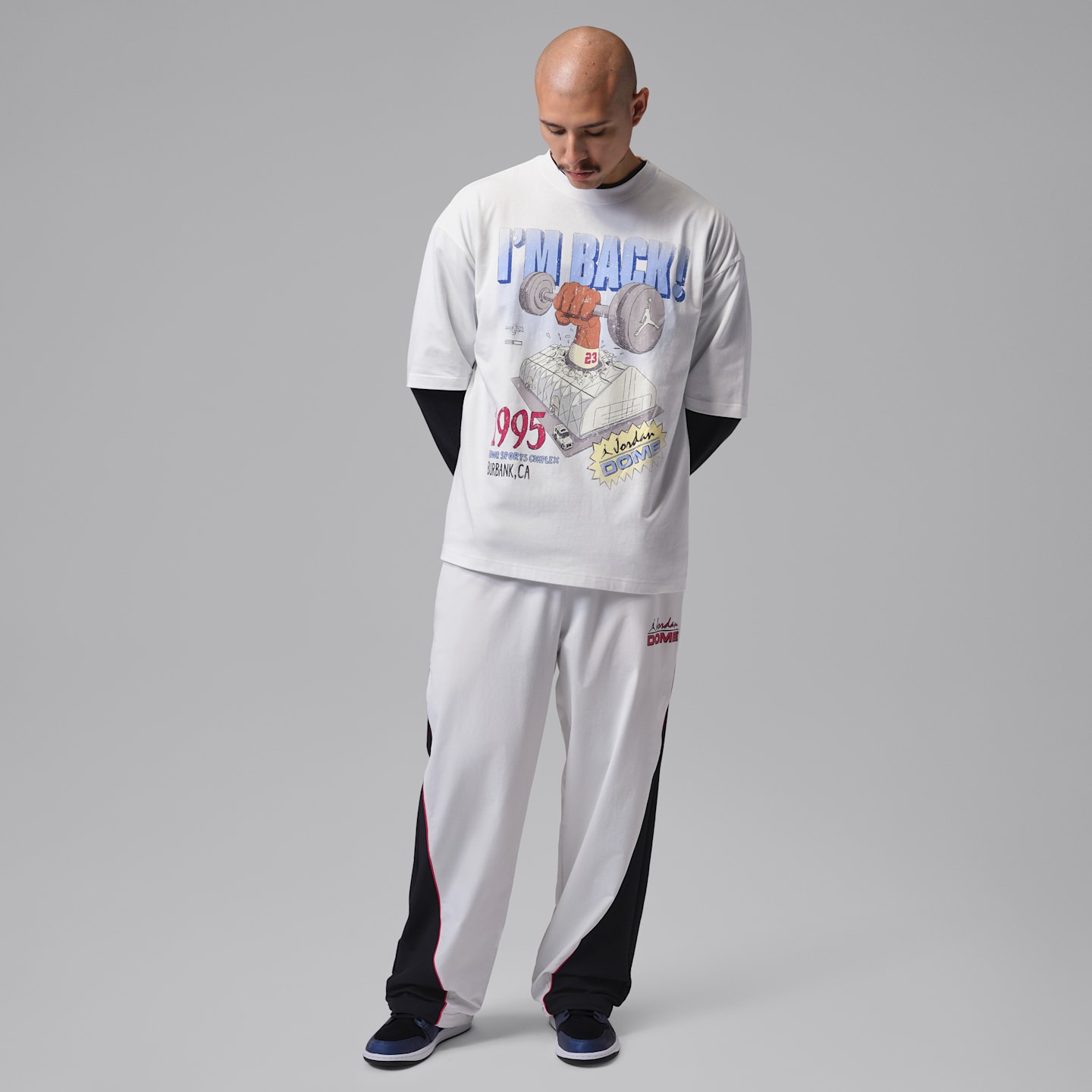 Мужская футболка Jordan Dri-FIT Dome Jam Sport Crew-Neck, цвет: Снежный белый / Серебристый — фото 6