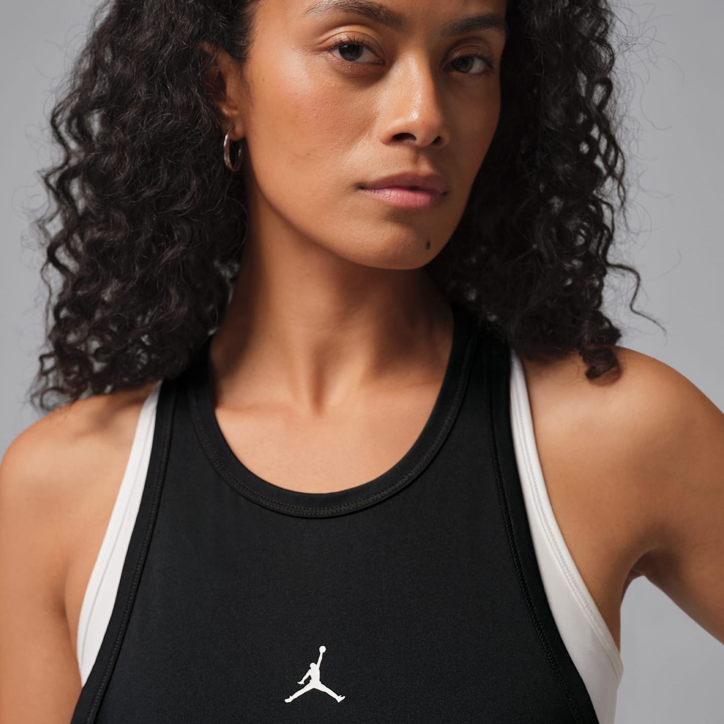 Женский топ Jordan Sport Essentials Dri-FIT Sleeveless Top, цвет: Чёрный / Белый — фото 3
