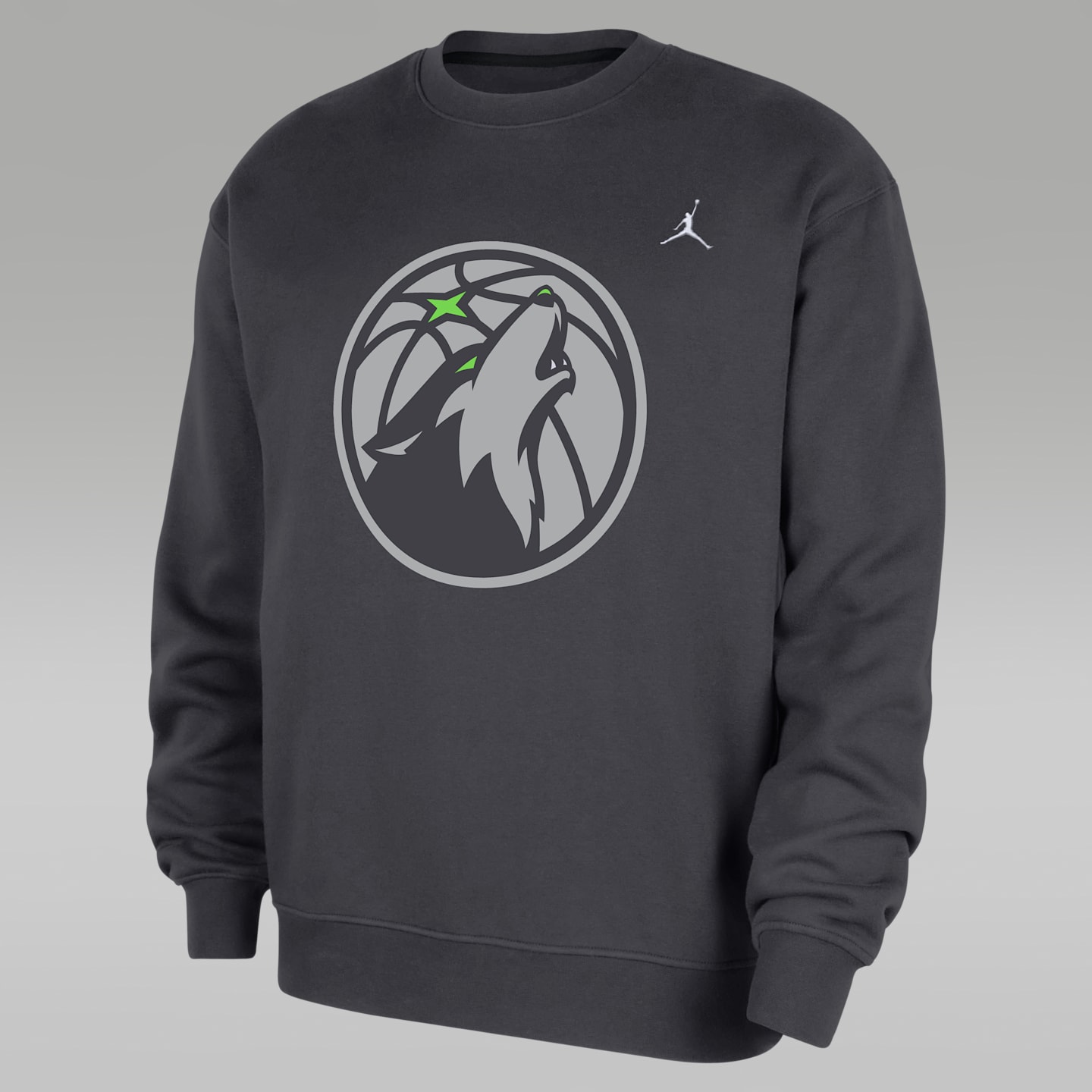 Мужской флисовый свитшот Jordan NBA Minnesota Timberwolves Statement Essentials, цвет: Антрацитовый / Чёрный — фото 1