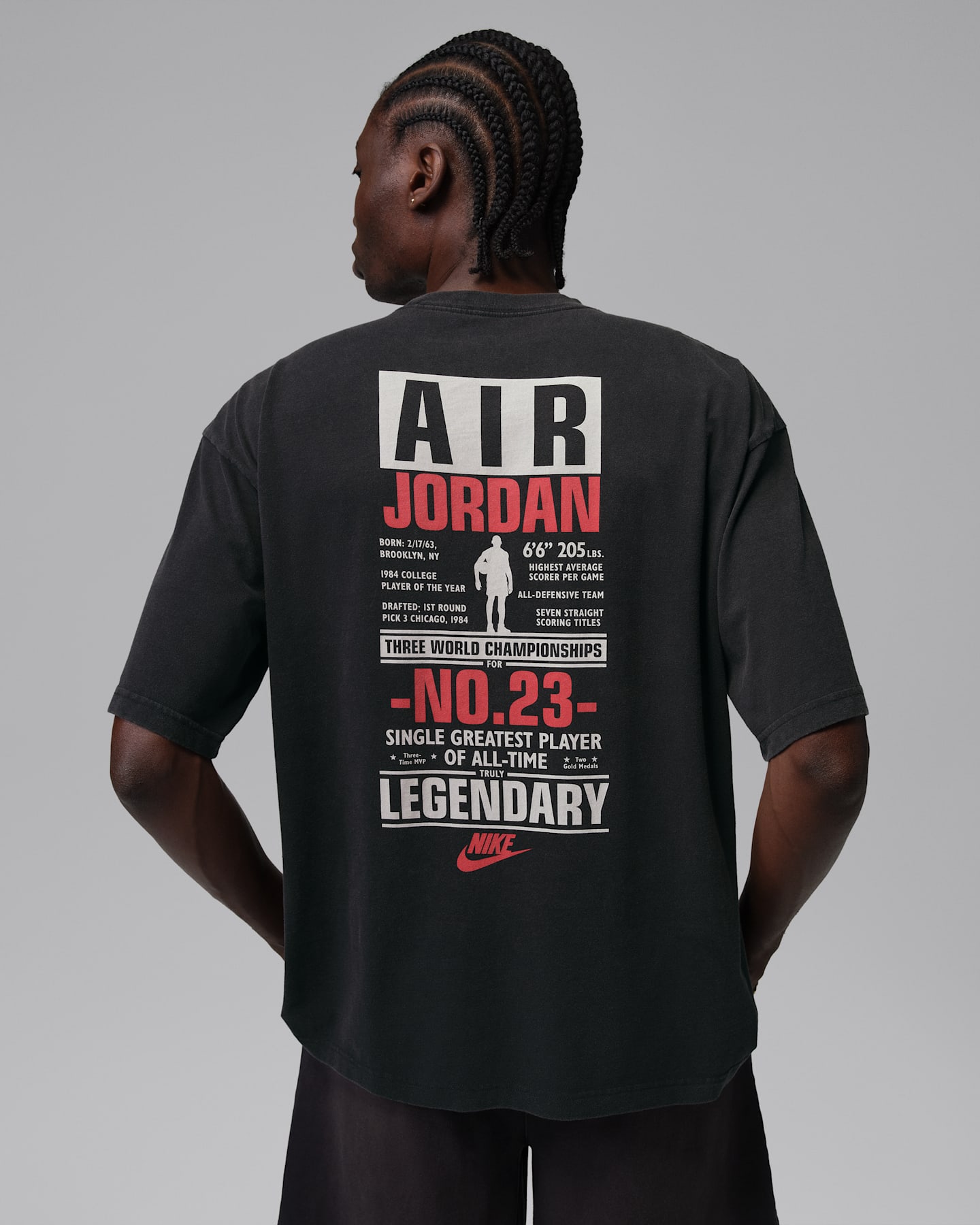 Мужская футболка Jordan Flight, цвет: Чёрный / Красный — фото 7
