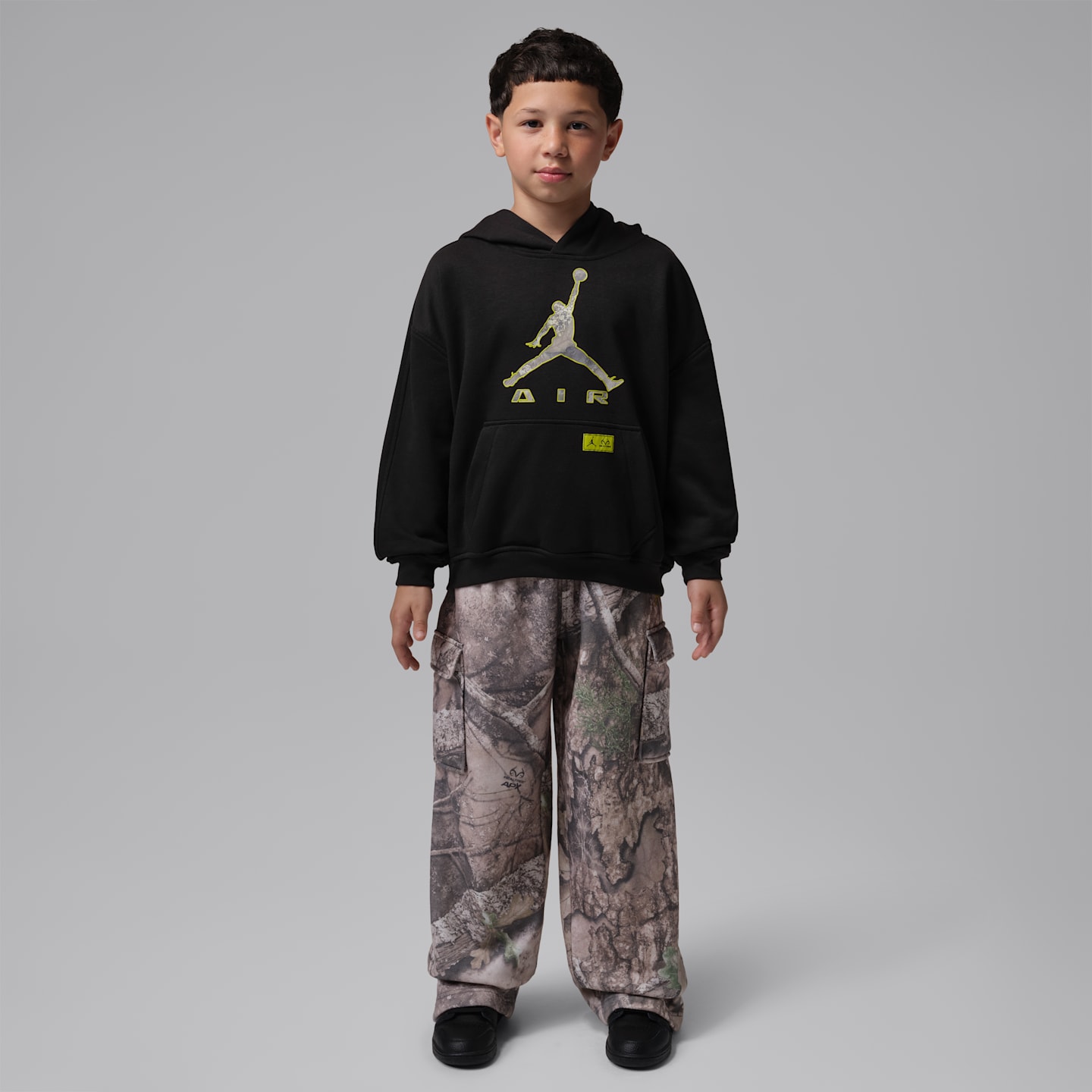 Детское худи Jordan Brooklyn Realtree 23 Pullover, цвет: Чёрный — фото 7
