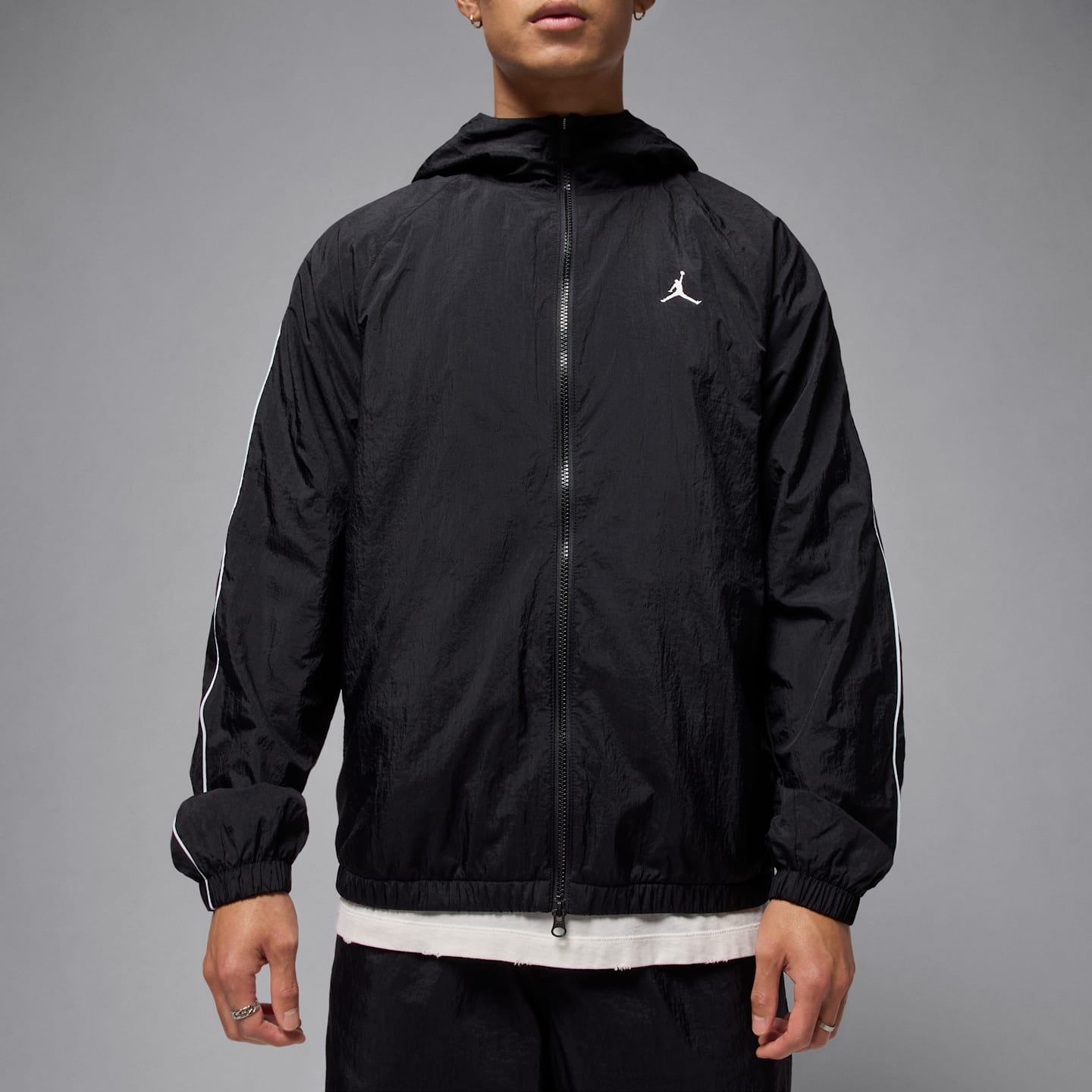 Мужская куртка Jordan Sport Classic Hooded, цвет: Чёрный / Белый — фото 4