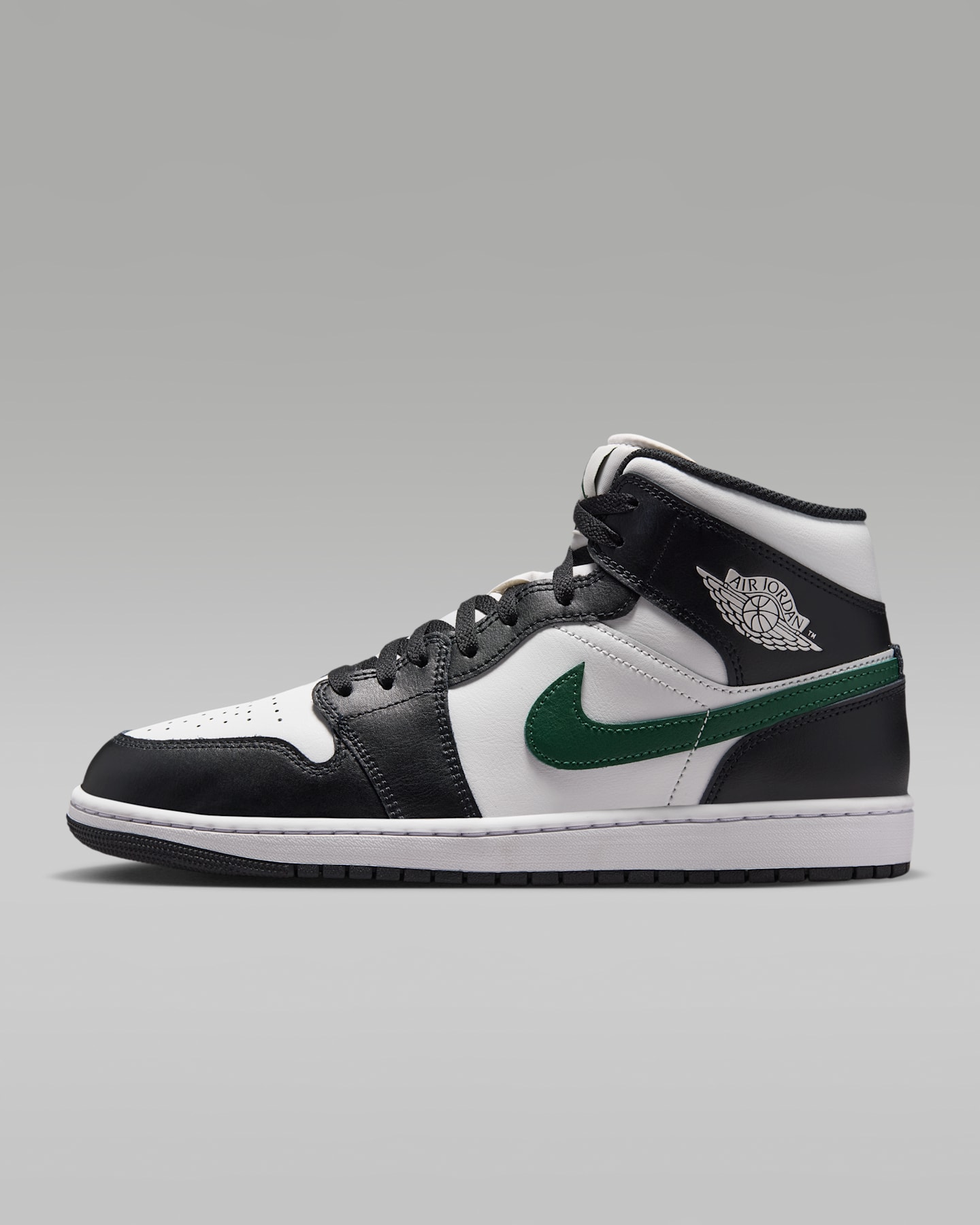 Мужские кроссовки Air Jordan 1 Mid, цвет: Чёрный / Зелёный — фото 9