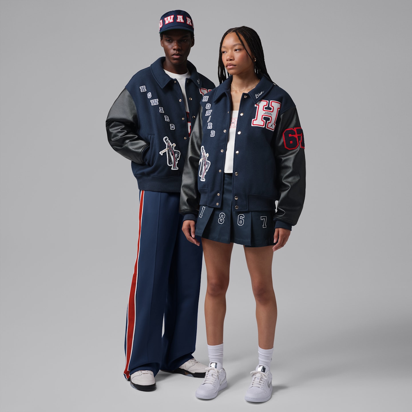 Мужская университетская куртка Jordan Flight x Howard University, цвет: Тёмно-синий / Чёрный — фото 9