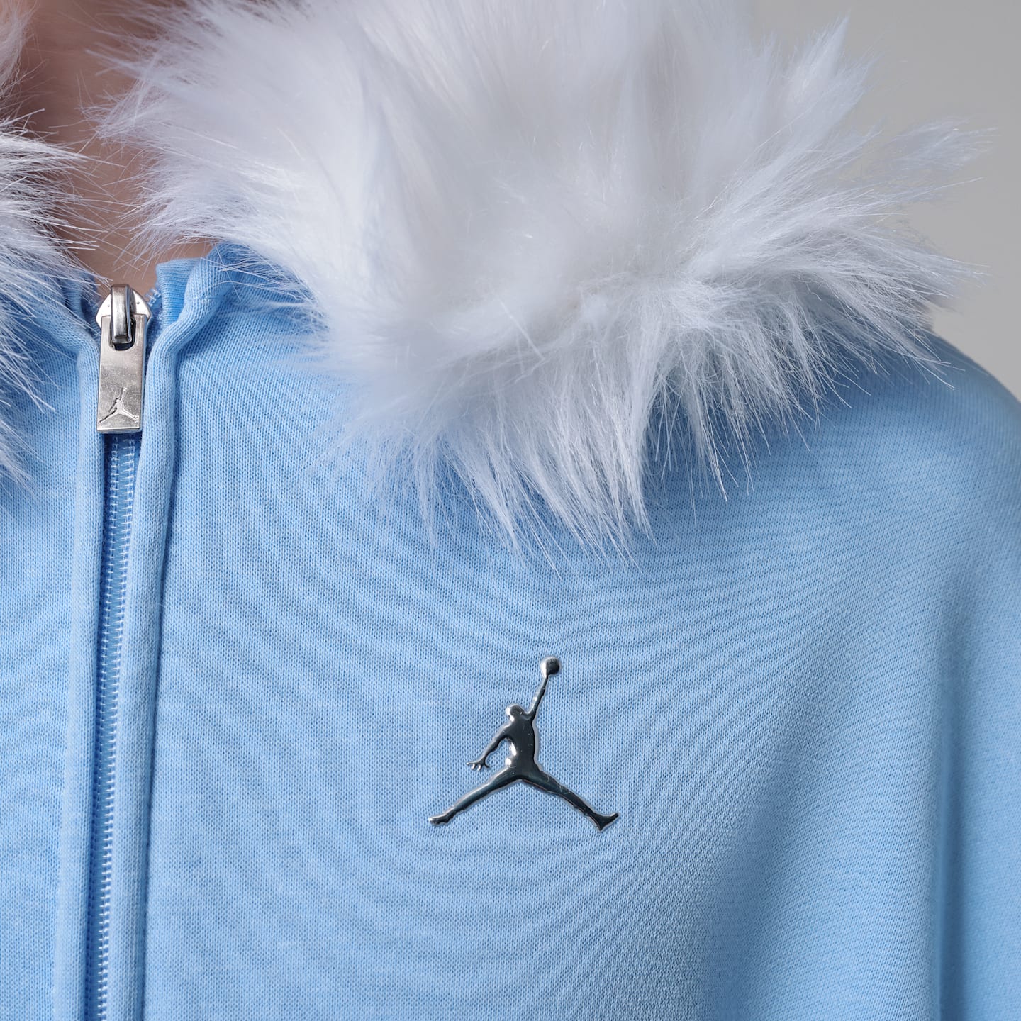 Детское худи Jordan Brooklyn Fireside Cozy Full-Zip, цвет: Серебристый — фото 4