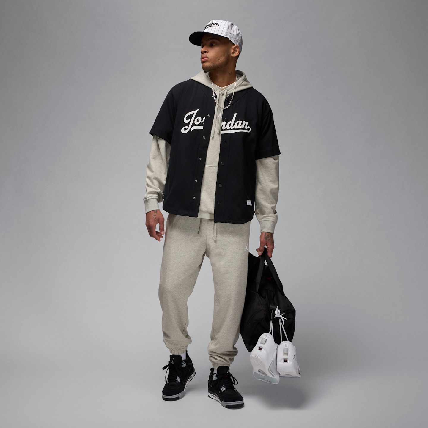Мужское худи Jordan Sport Crossover Dri-FIT, цвет: Серый меланжевый / Белый — фото 6