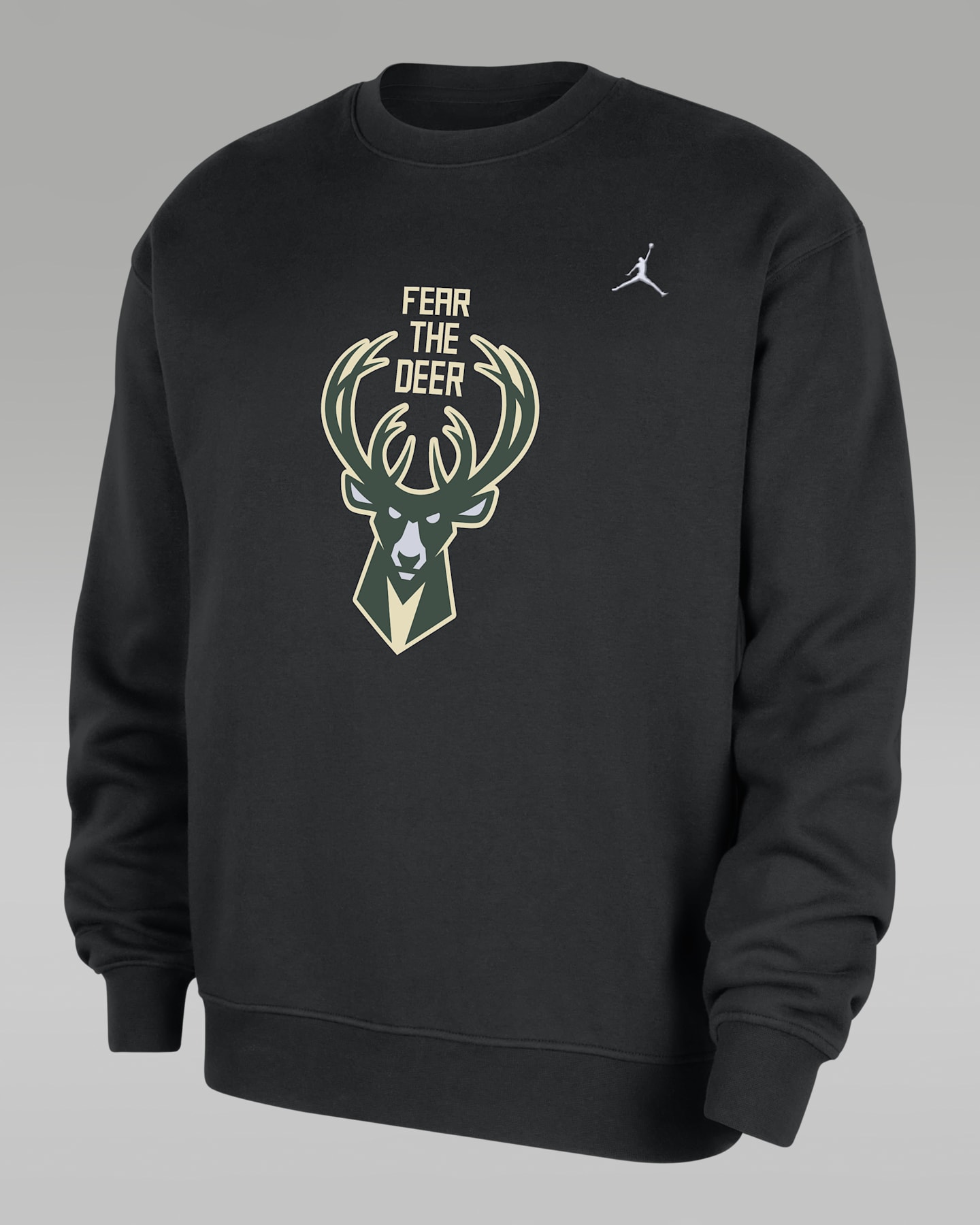 Мужской флисовый свитшот Jordan NBA Milwaukee Bucks Statement Essentials, цвет: Чёрный — фото 4