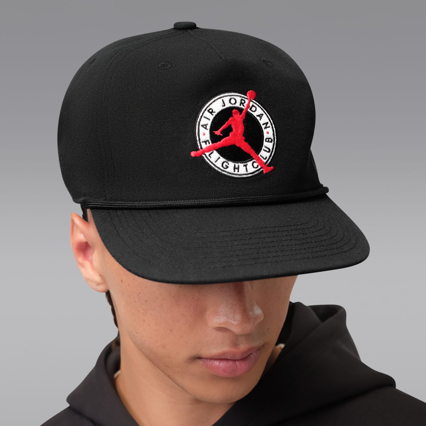 Кепка Jordan Flight Club Pro Unstructured с прямым козырьком, цвет: Чёрный — фото 4