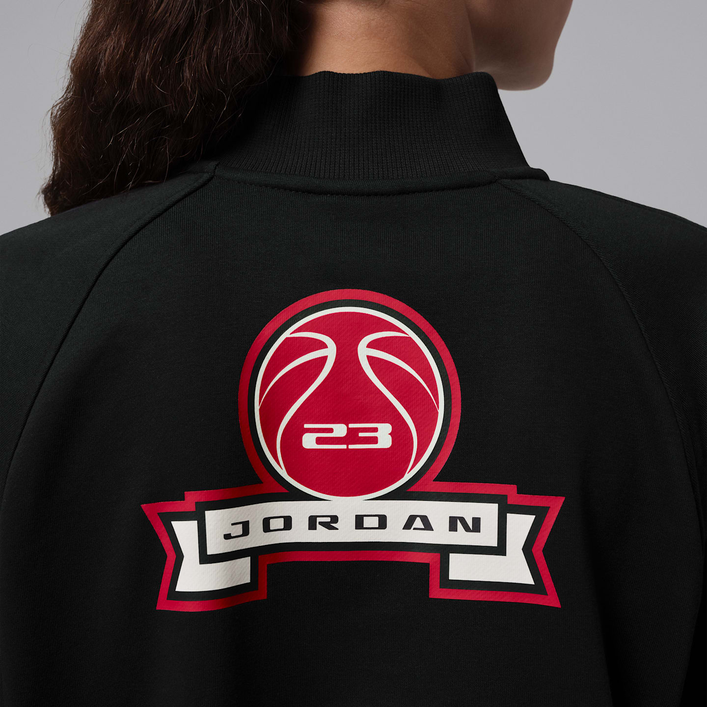 Женский укороченный флисовый топ Jordan Brooklyn на молнии 1/4, цвет: Чёрный / Молочный — фото 5
