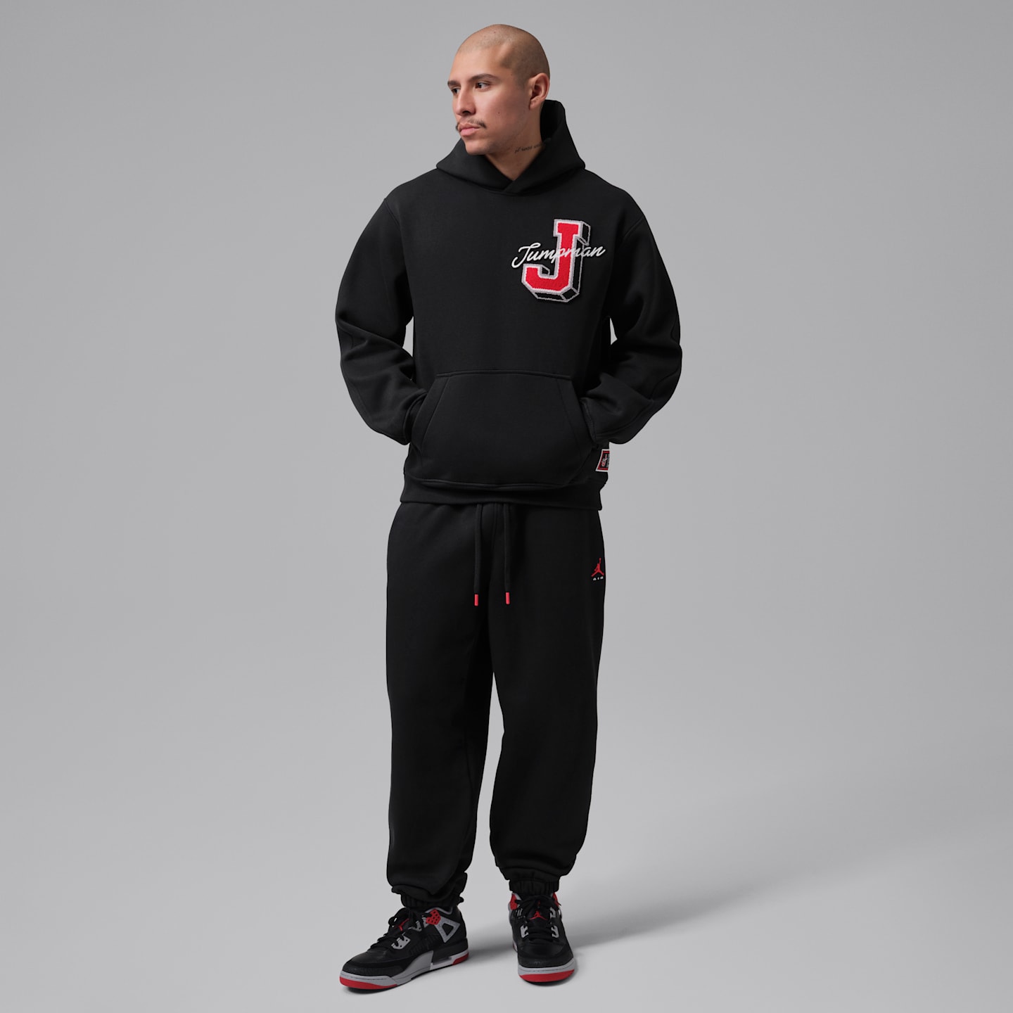 Мужское худи Jordan Brooklyn Statement, цвет: Чёрный / Красный — фото 7