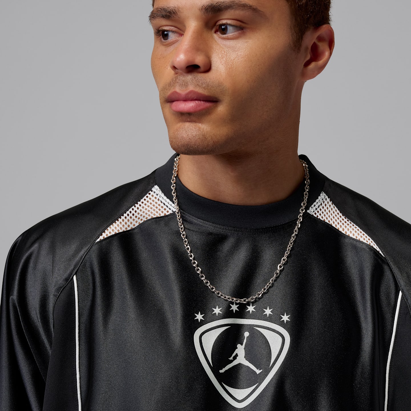 Мужской лонгслив Jordan Brooklyn Goalie, цвет: Чёрный / Белый — фото 3