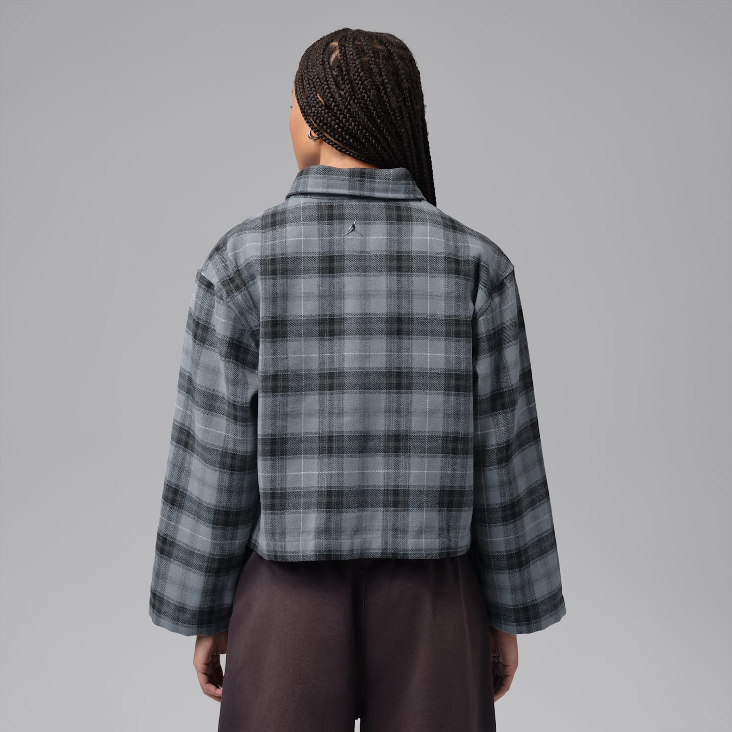 Женский топ Jordan Brooklyn Flannel Long-Sleeve Top, цвет: Дымчатый серый — фото 2