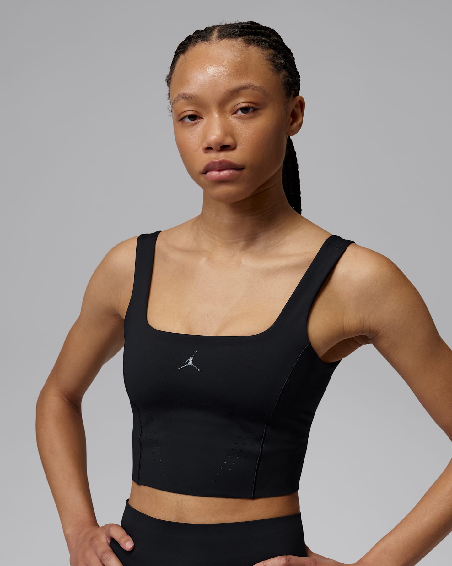 Женский топ Jordan Sport Flightweight Dri-FIT Cropped Top, цвет: Чёрный — фото 6
