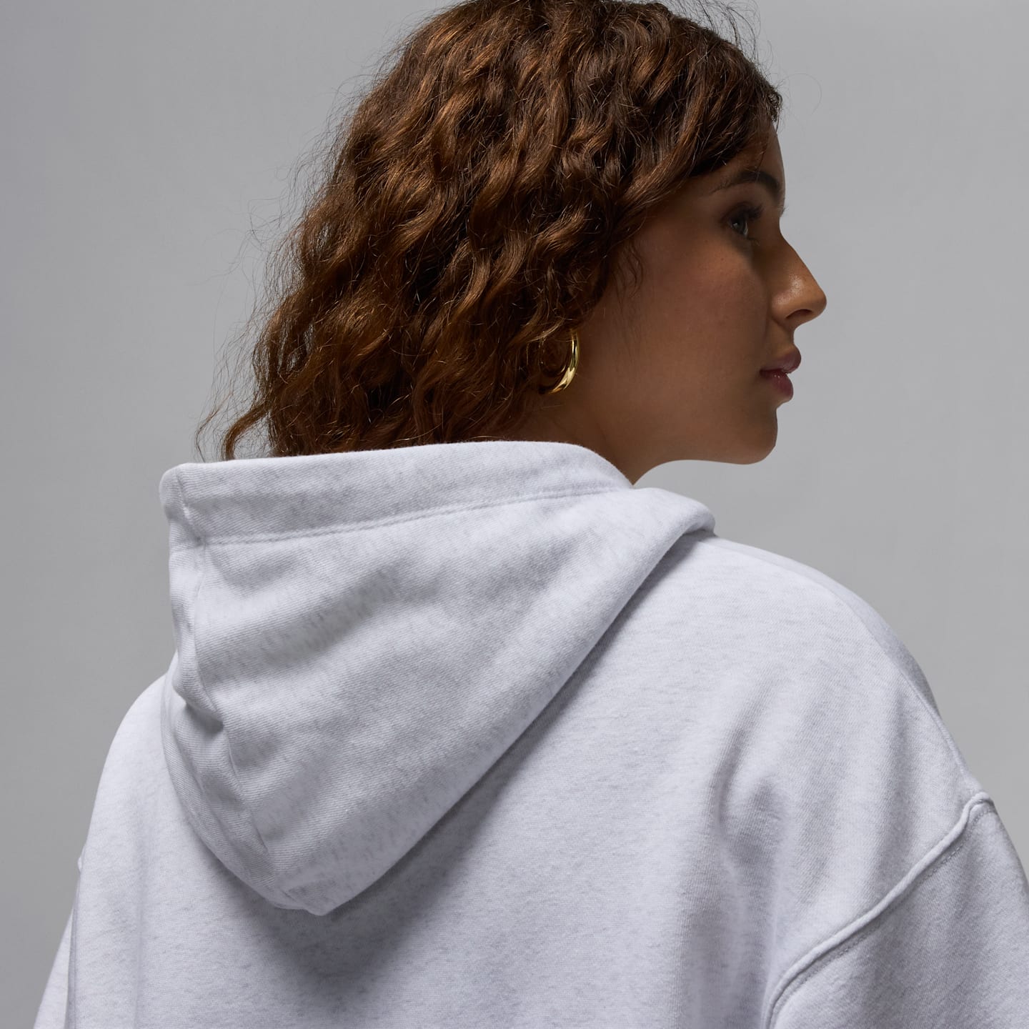 Женское худи Jordan Sport Crossover Dri-FIT Fleece, цвет: Берёзовый меланжевый / Чёрный — фото 5