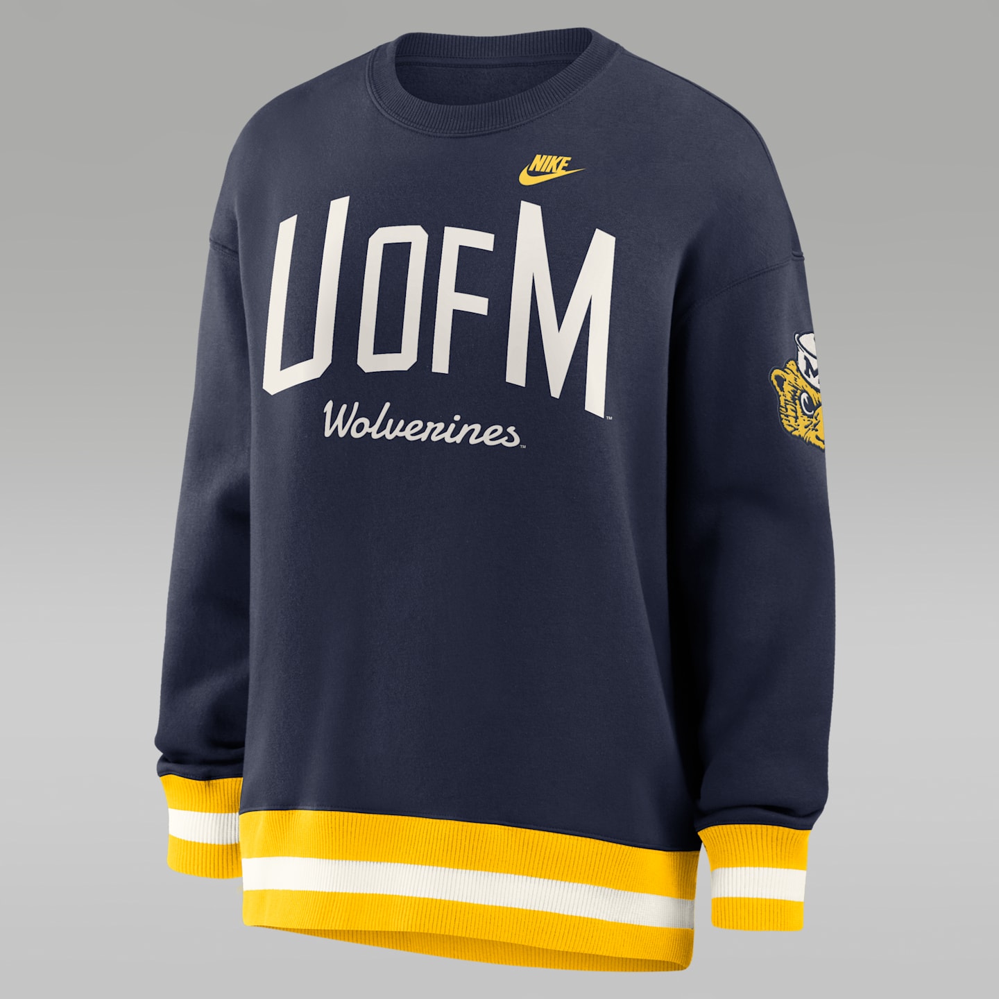Женские свитеры Michigan Legacy Nike College Pullover Crew, цвет: Тёмно-синий — фото 1