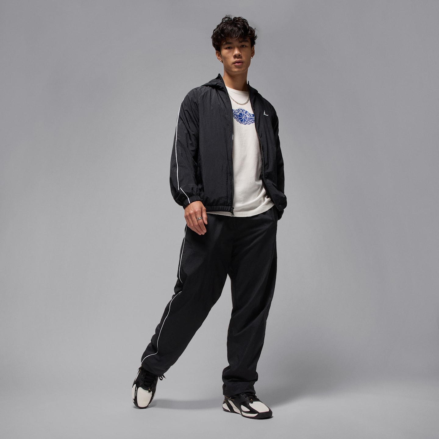 Мужская куртка Jordan Sport Classic Hooded, цвет: Чёрный / Белый — фото 9