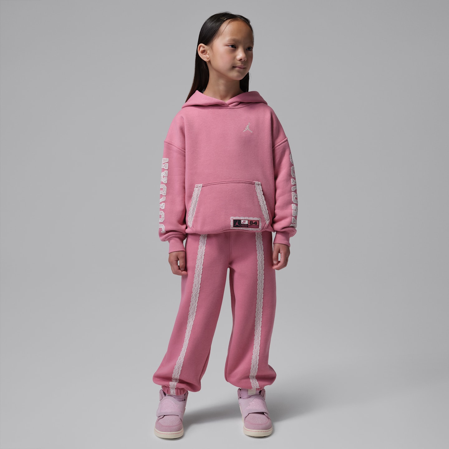 Детские брюки Jordan Fleece, цвет: Пустынный ягодный — фото 7