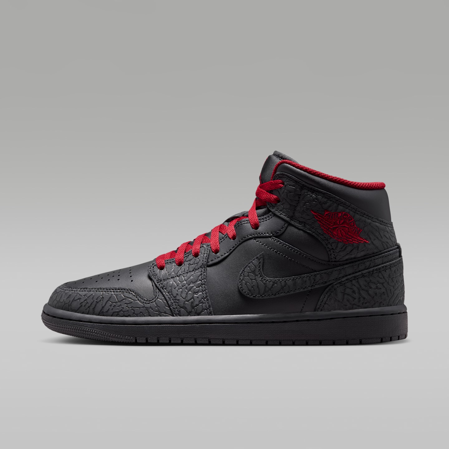 Мужские кроссовки Air Jordan 1 Mid SE, цвет: Чёрный / Красный — фото 1