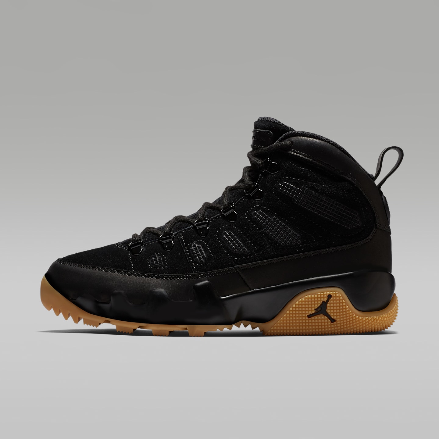 Мужские ботинки Air Jordan 9 Retro, цвет: Чёрный / Карамельный коричневый — фото 1