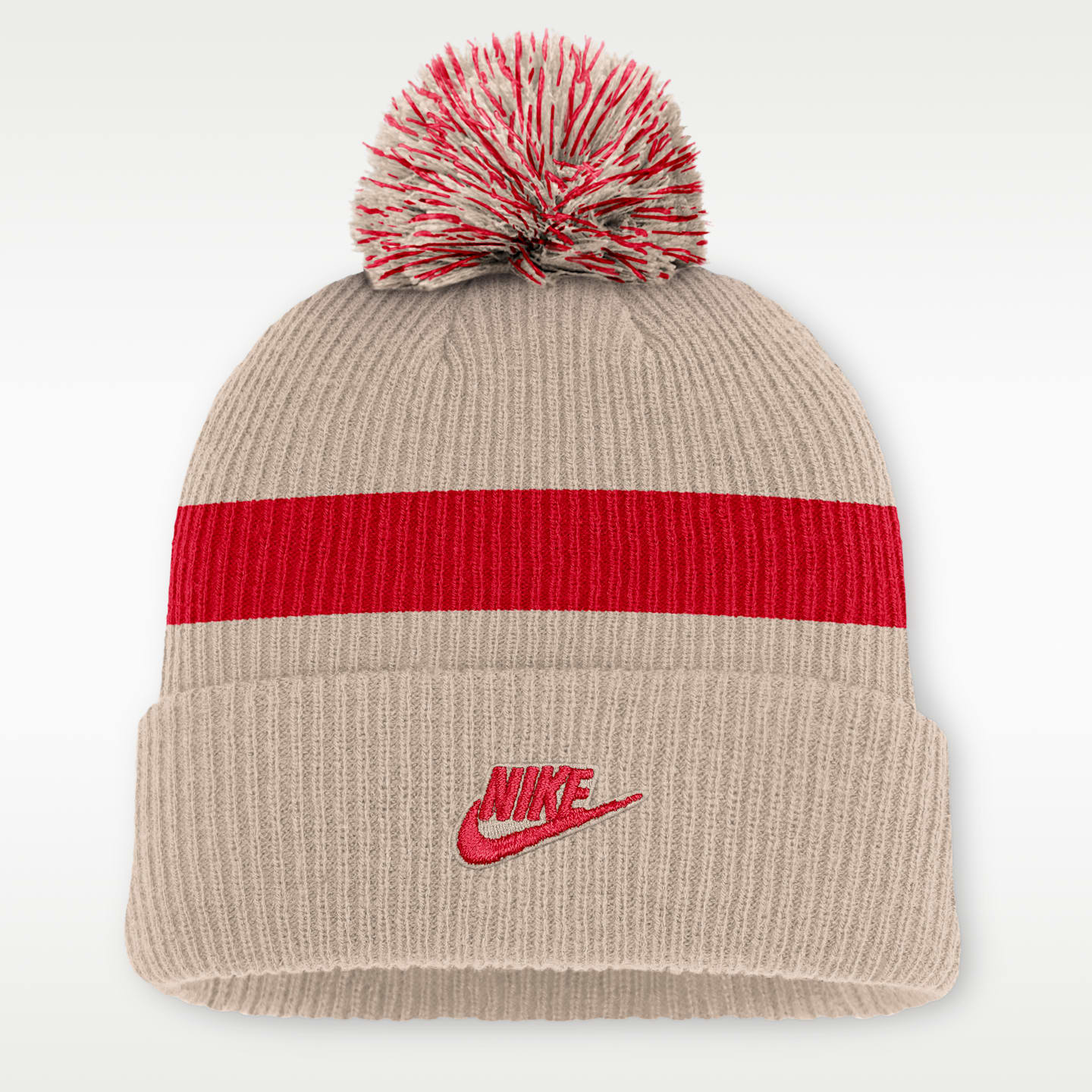Мужская шапка-бини с помпоном Nike San Francisco 49ers Rewind Peak NFL, цвет: Песочный — фото 2