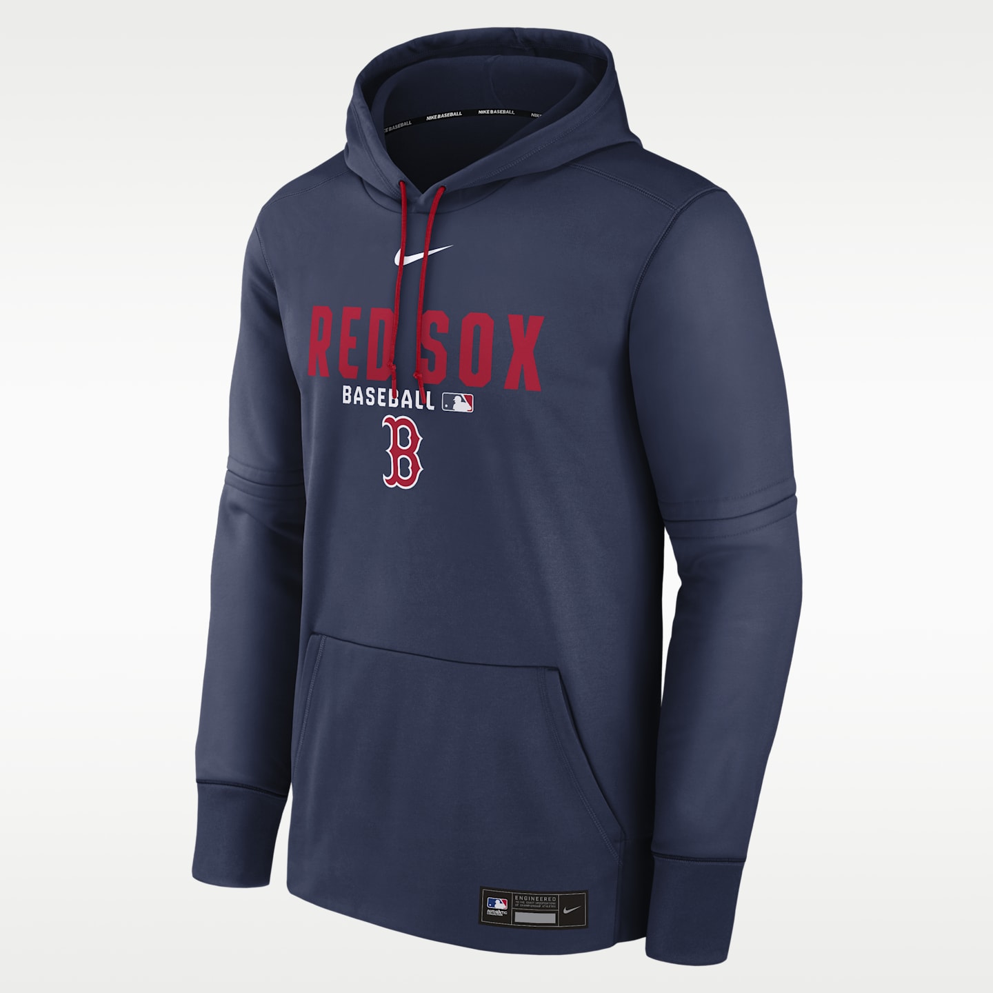 Мужское худи Nike Boston Red Sox Authentic Collection Therma MLB, цвет: Полуночный тёмно-синий