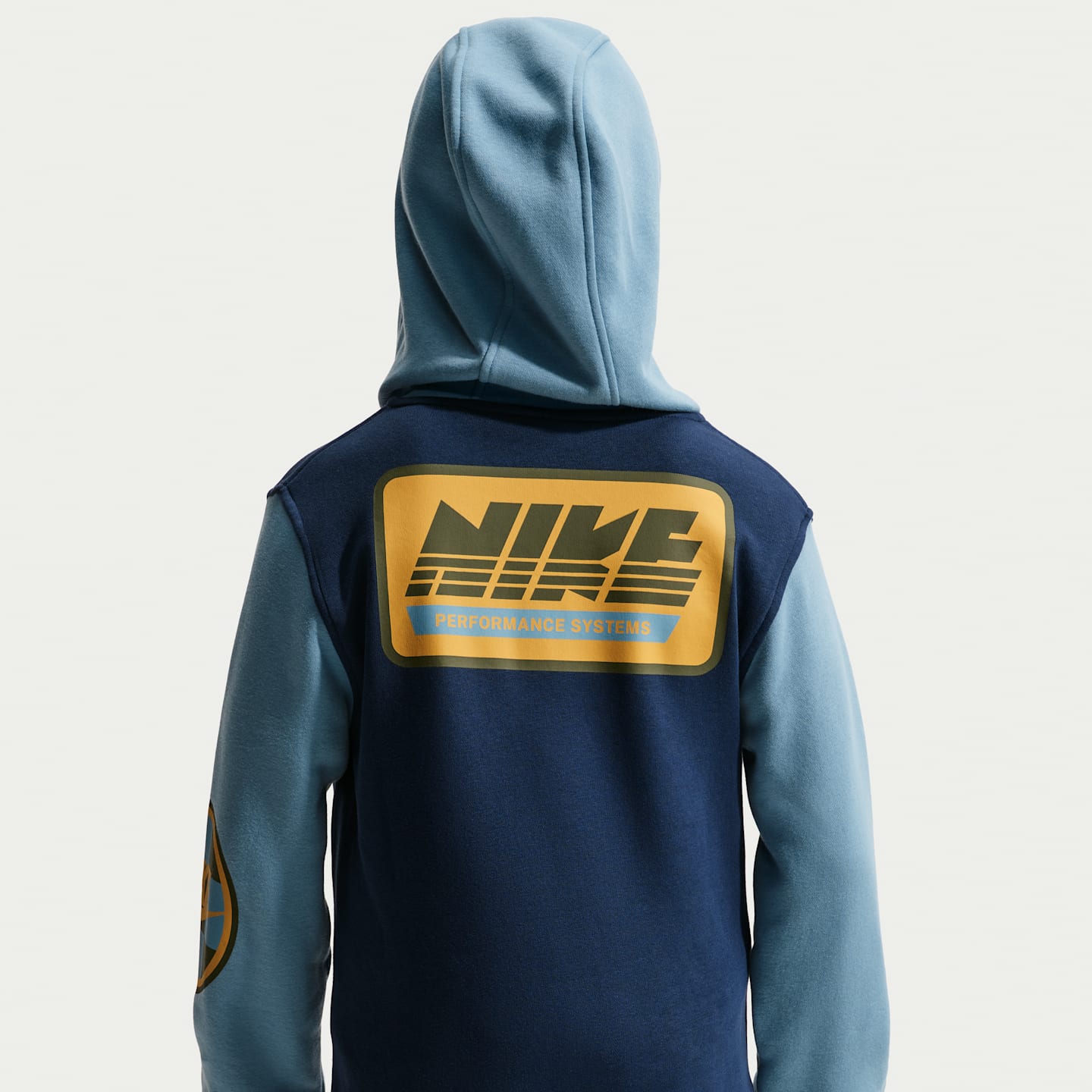 Детское флисовое худи на молнии Nike Sportswear Club, цвет: Тёмно-синий / Синий — фото 2