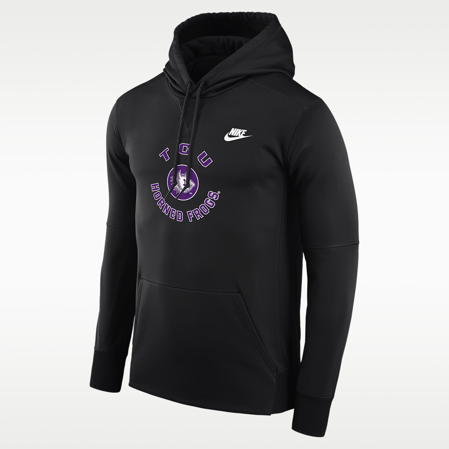 Мужское худи Nike TCU Horned Frogs Football Therma-FIT College, цвет: Чёрный — фото 1