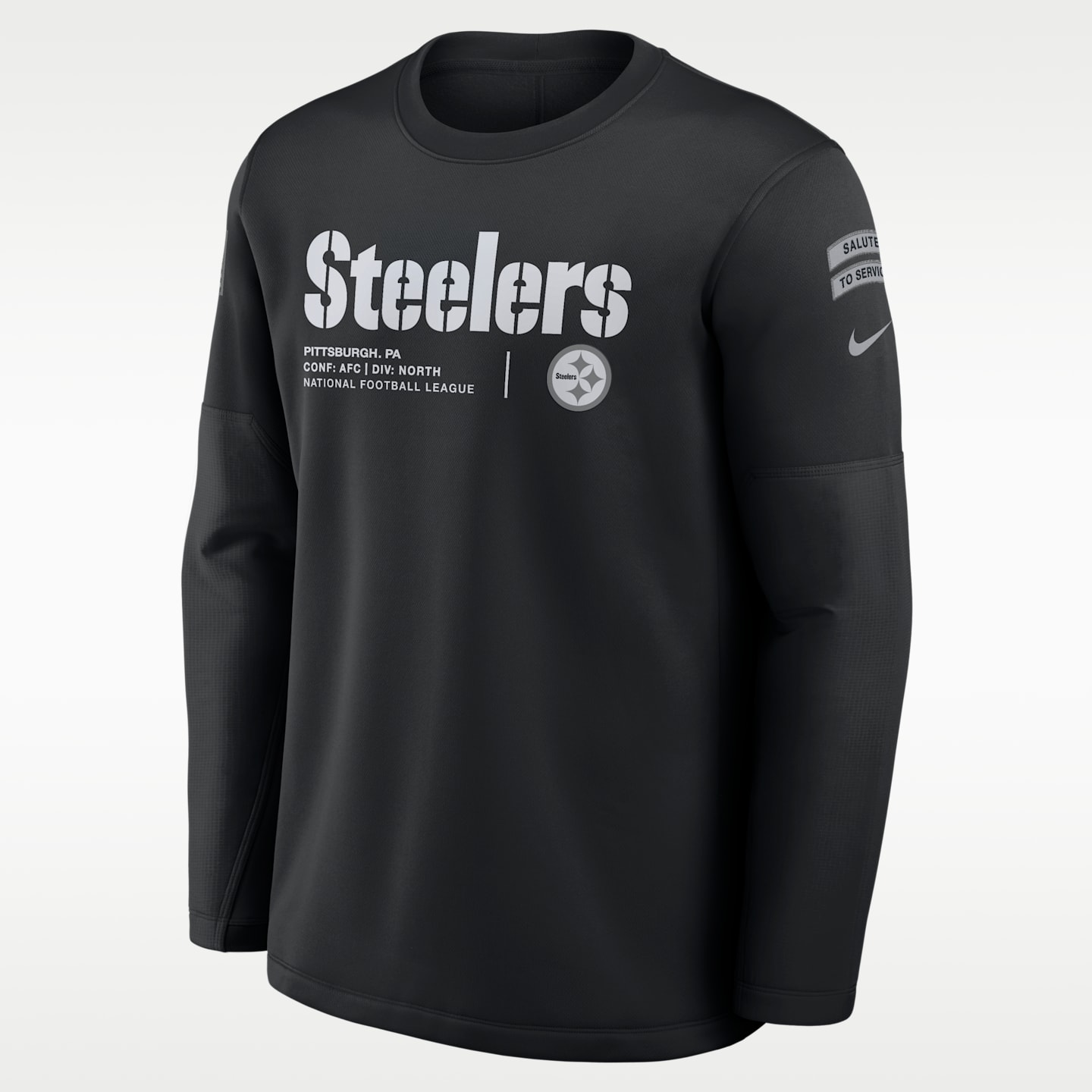 Мужской свитшот Nike Pittsburgh Steelers Salute to Service Sideline Coaches NFL, цвет: Чёрный — фото 1